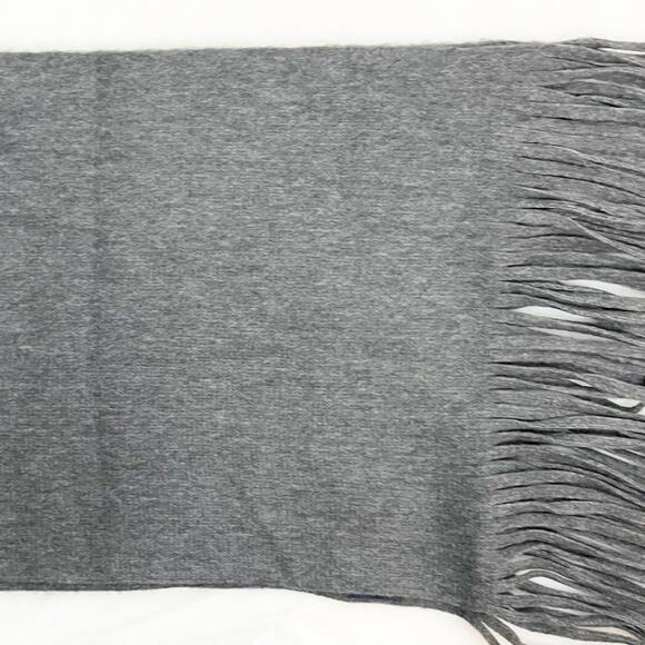 Lucky Brand Solid Gray Wide Winter Scarf Fringe Neutral Super Soft Unisex 14x14 - Picture 6 of 9